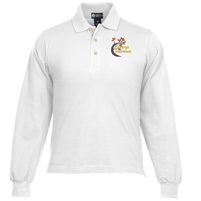 Custom Classic Combed Cotton Pique Long Sleeve Polo