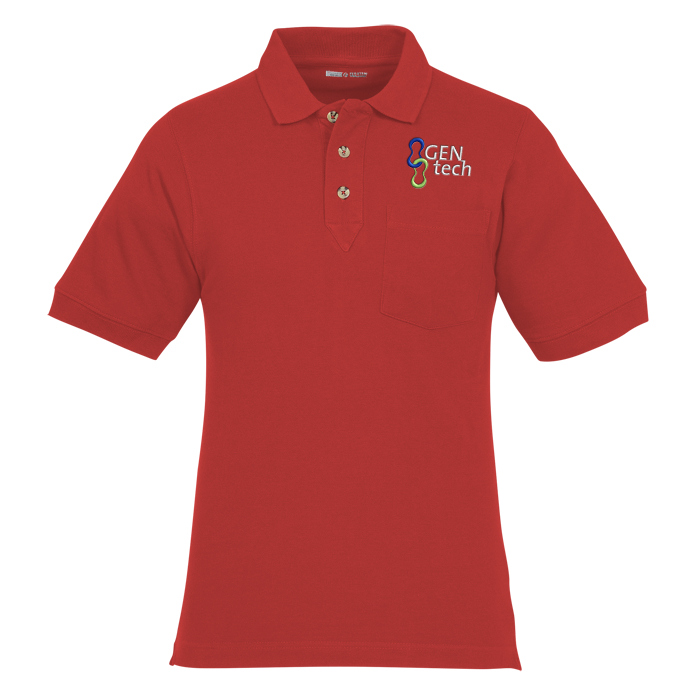 Custom Classic Combed Cotton Pique Polo with Pocket