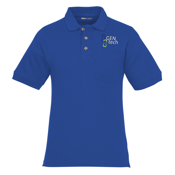 Custom Classic Combed Cotton Pique Polo with Pocket