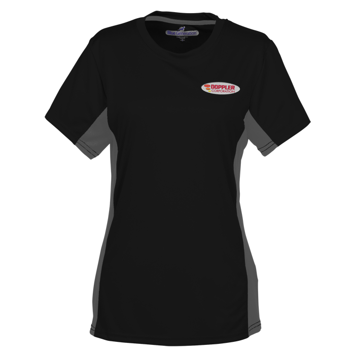 Custom Stain Release Performance Colourblock T-Shirt - Ladies'