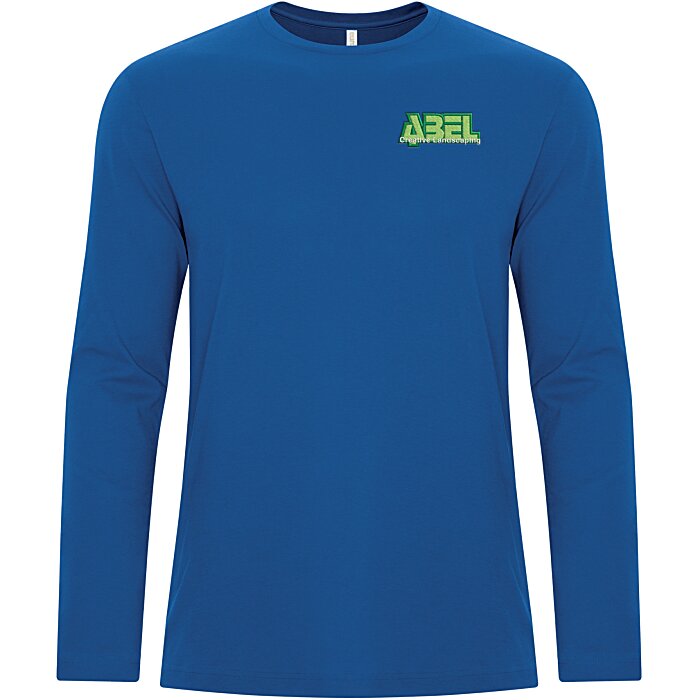 Custom Euro Spun Cotton LS T-Shirt - Men's - Embroidered