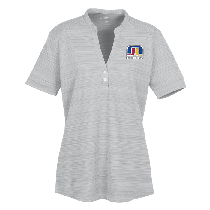 Custom Barcode Textured Henley - Ladies'