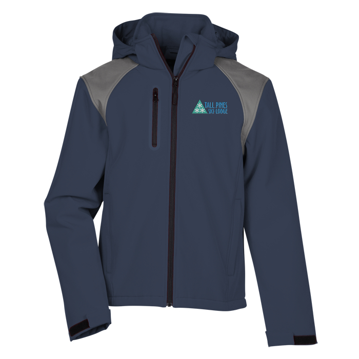 Custom Contrasting Colour Hooded Soft Shell Jacket - Men's - 24 hr