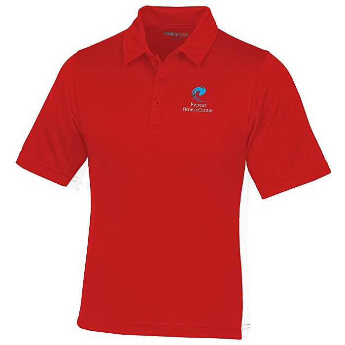 Custom Side Swipe Colourblock Performance Polo - Men's - 24 hr