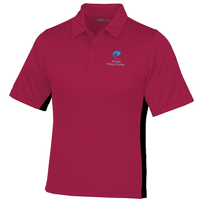 Custom Side Swipe Colourblock Performance Polo - Men's - 24 hr