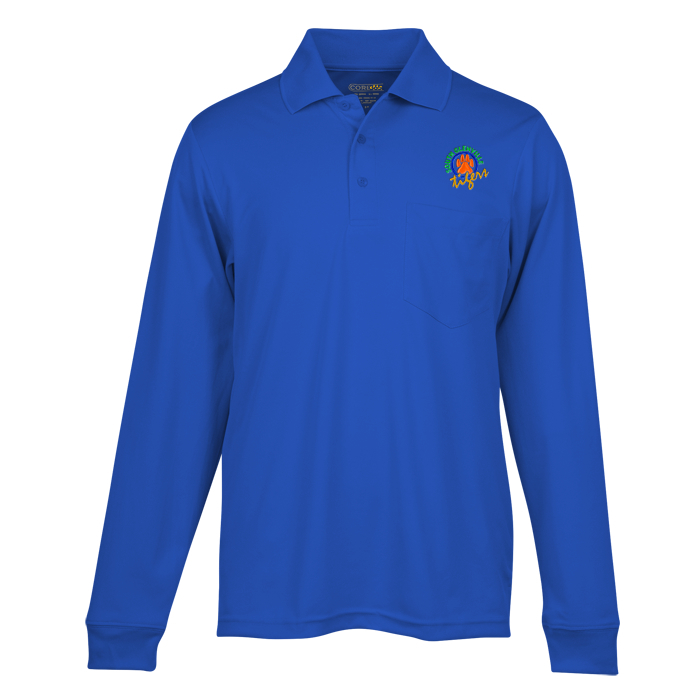 Custom Origin LS Performance Pique Pocket Polo - Men's
