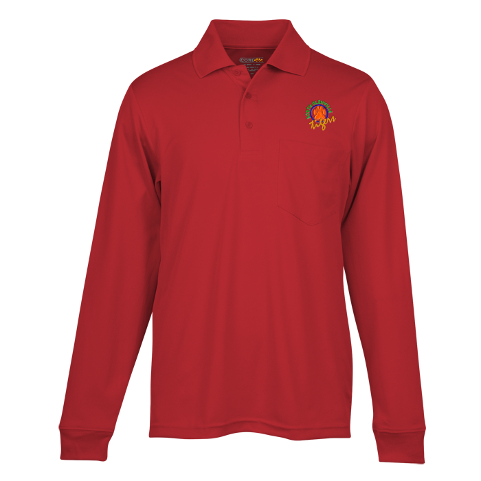 Custom Origin LS Performance Pique Pocket Polo - Men's