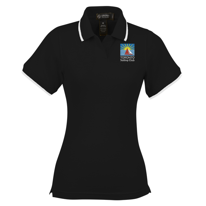 Custom Tipped Combed Cotton Pique Polo - Ladies' - 24 hr