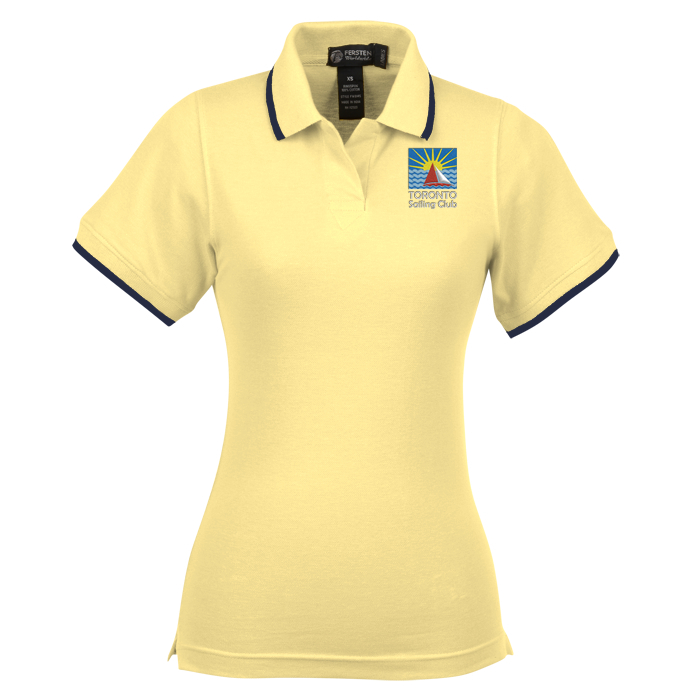 Custom Tipped Combed Cotton Pique Polo - Ladies' - 24 hr