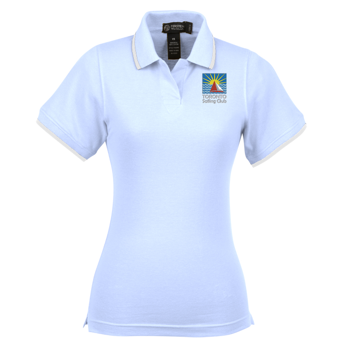 Custom Tipped Combed Cotton Pique Polo - Ladies' - 24 hr