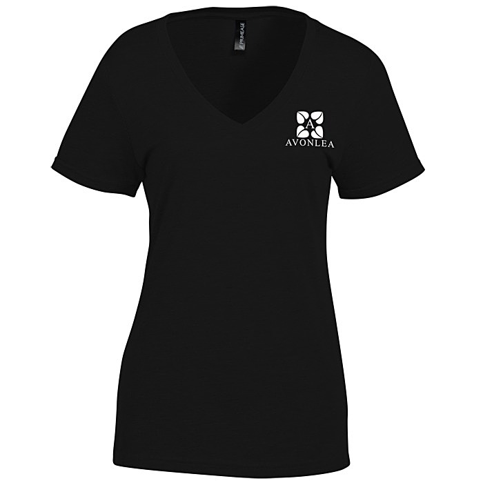 Custom Primease Tri-Blend Deep V-Neck Tee - Ladies' - Screen