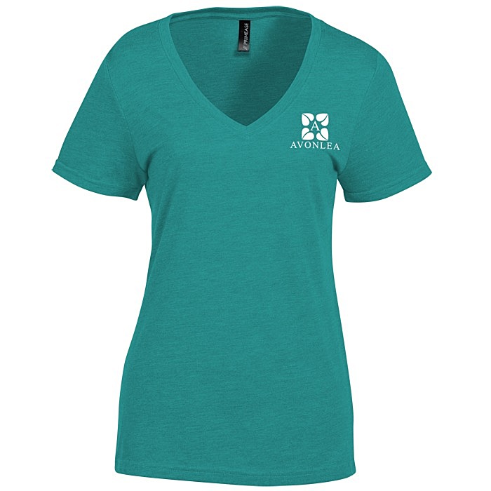 Custom Primease Tri-Blend Deep V-Neck Tee - Ladies' - Screen