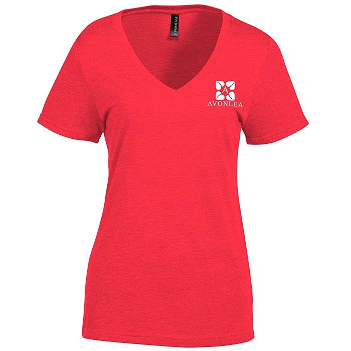Custom Primease Tri-Blend Deep V-Neck Tee - Ladies' - Screen