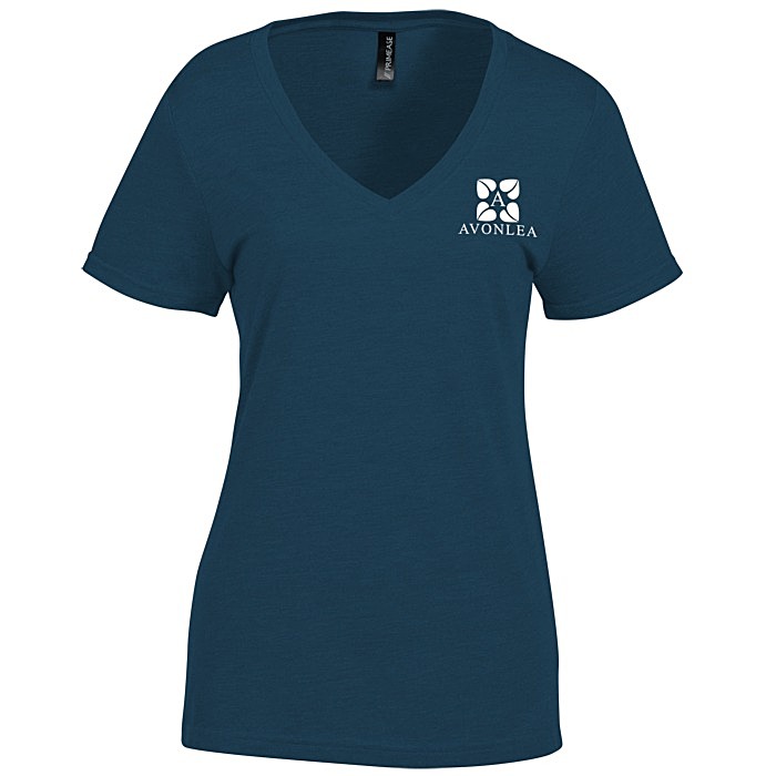Custom Primease Tri-Blend Deep V-Neck Tee - Ladies' - Screen