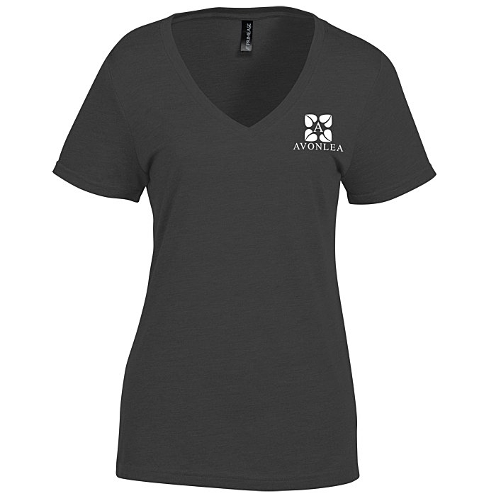 Custom Primease Tri-Blend Deep V-Neck Tee - Ladies' - Screen