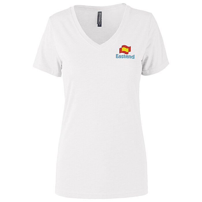 Custom Primease Tri-Blend Deep V-Neck Tee - Ladies' - Embroidered