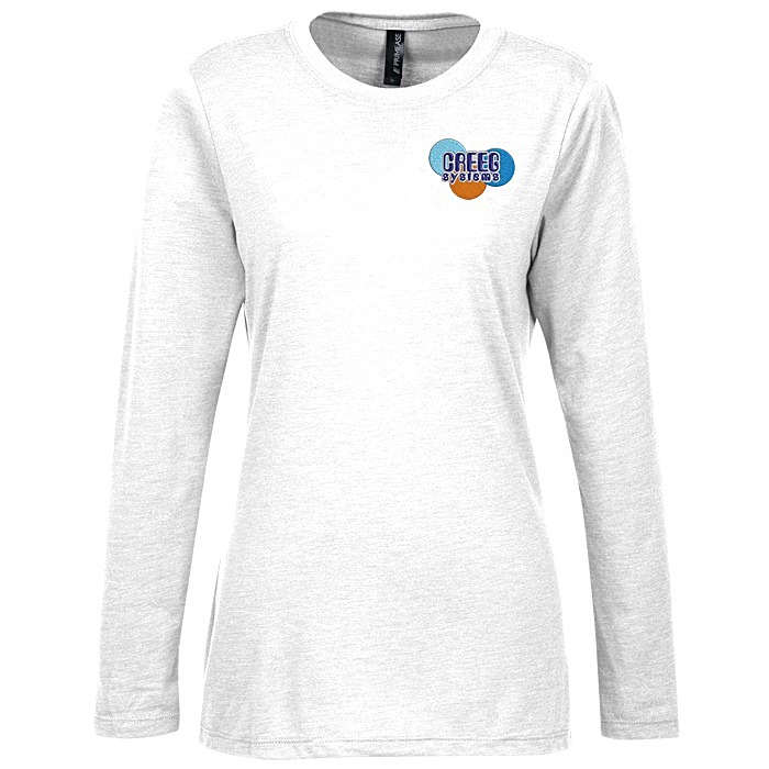 Custom Primease Tri-Blend Long Sleeve Tee - Ladies' - Embroidered