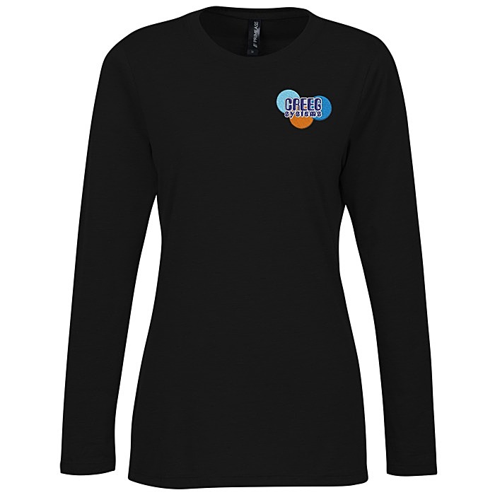 Custom Primease Tri-Blend Long Sleeve Tee - Ladies' - Embroidered