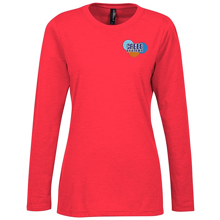 Custom Primease Tri-Blend Long Sleeve Tee - Ladies' - Embroidered
