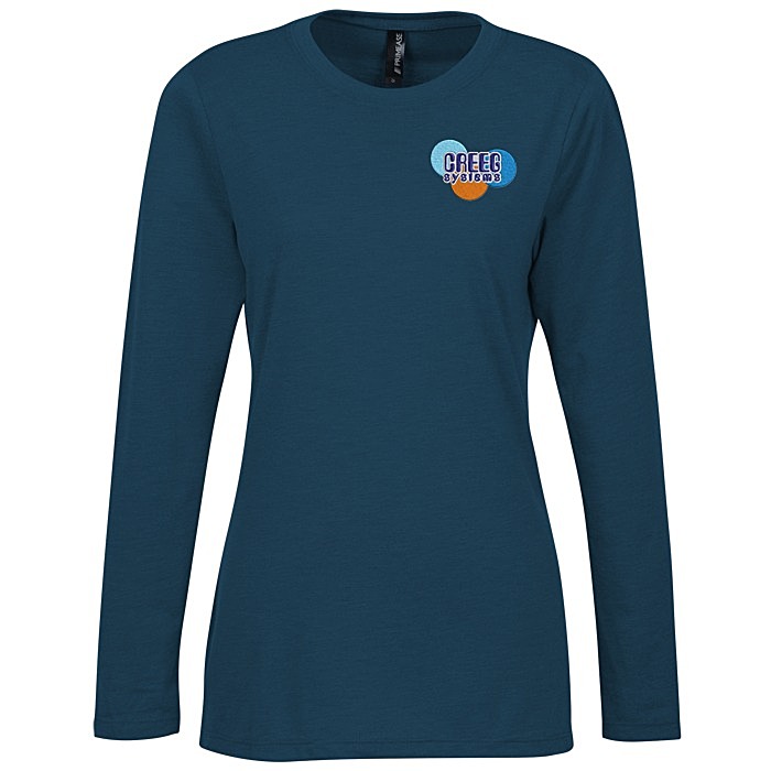 Custom Primease Tri-Blend Long Sleeve Tee - Ladies' - Embroidered