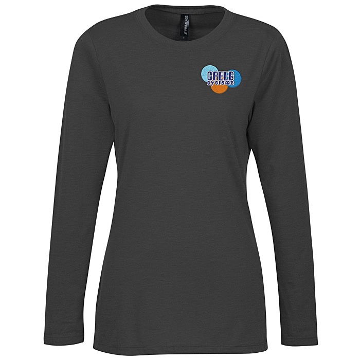 Custom Primease Tri-Blend Long Sleeve Tee - Ladies' - Embroidered