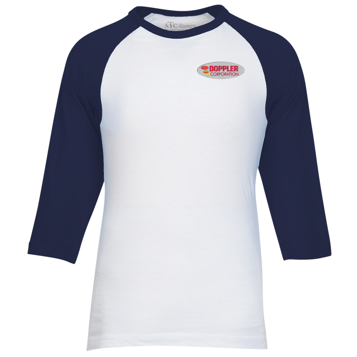 Custom Euro Spun Cotton Baseball Tee - Men's - Embroidered