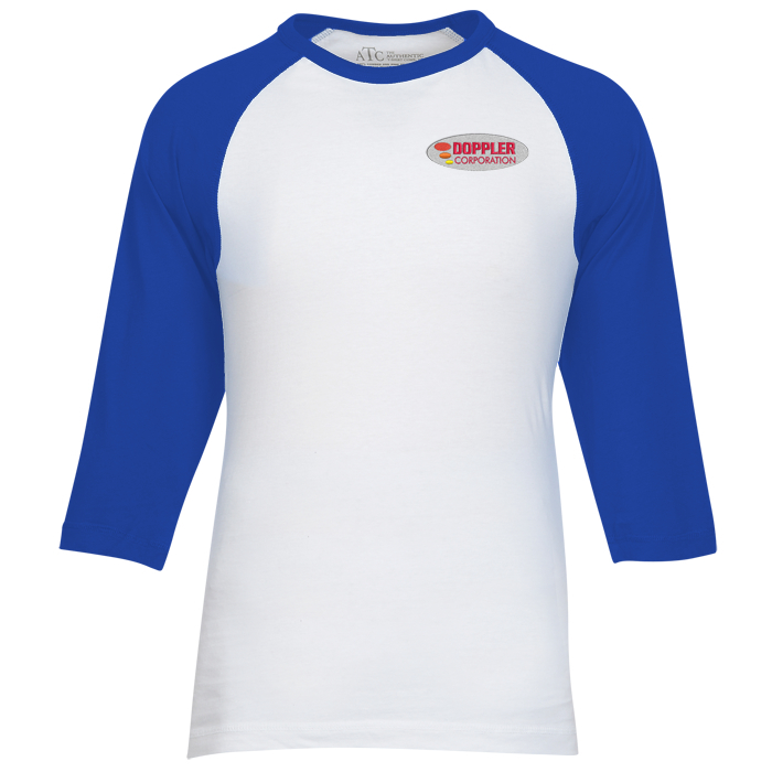 Custom Euro Spun Cotton Baseball Tee - Men's - Embroidered