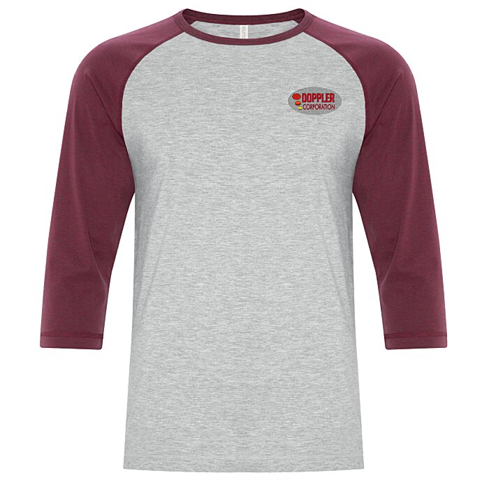Custom Euro Spun Cotton Baseball Tee - Men's - Embroidered