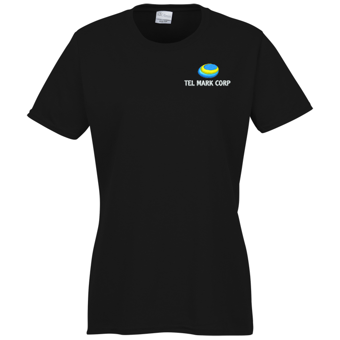 Custom Everyday Cotton T-Shirt - Ladies' - Colours - Embroidered