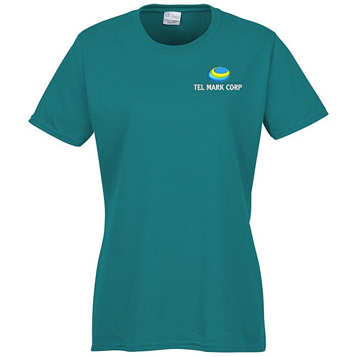 Custom Everyday Cotton T-Shirt - Ladies' - Colours - Embroidered