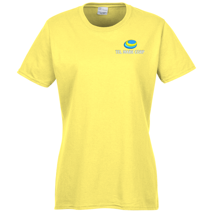 Custom Everyday Cotton T-Shirt - Ladies' - Colours - Embroidered