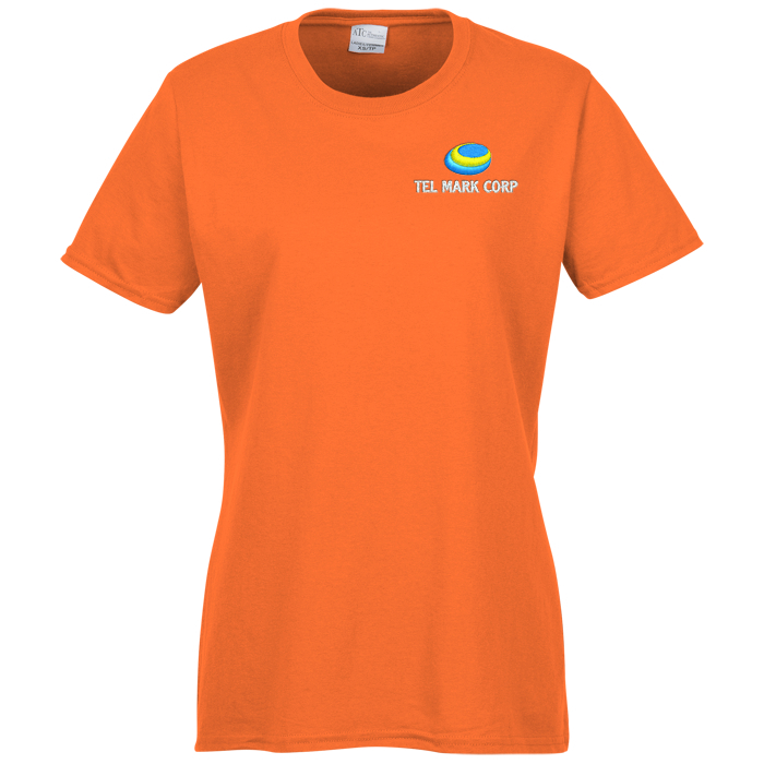Custom Everyday Cotton T-Shirt - Ladies' - Colours - Embroidered