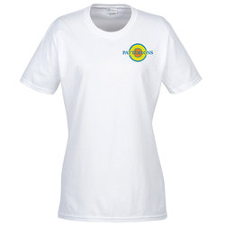 Custom Everyday Cotton T-Shirt - Ladies' - White - Embroidered