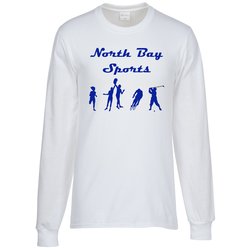 Custom Everyday Cotton LS T-Shirt - White - Screen