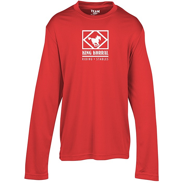 Custom Zone Performance Long Sleeve Tee - Youth - Screen