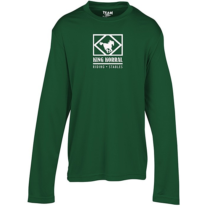Custom Zone Performance Long Sleeve Tee - Youth - Screen