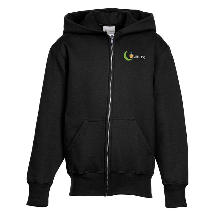 Custom Everyday Full-Zip Hooded Sweatshirt - Youth - Embroidered