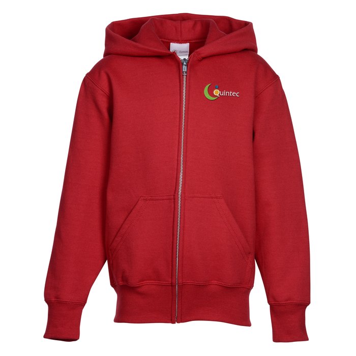 Custom Everyday Full-Zip Hooded Sweatshirt - Youth - Embroidered