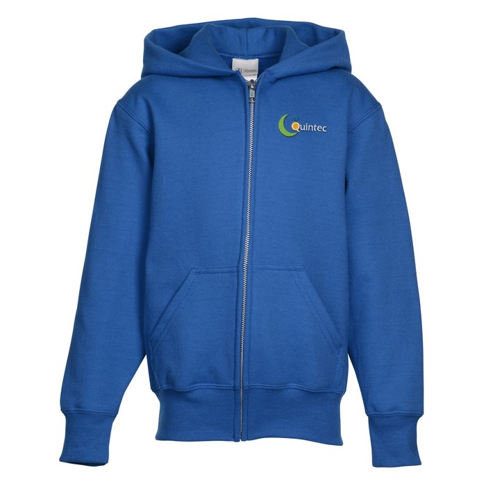 Custom Everyday Full-Zip Hooded Sweatshirt - Youth - Embroidered