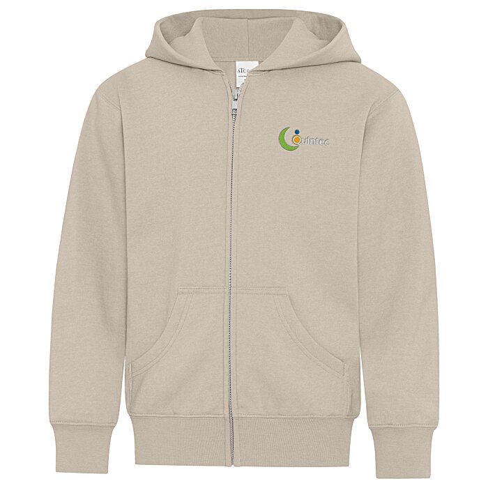 Custom Everyday Full-Zip Hooded Sweatshirt - Youth - Embroidered