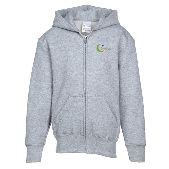 Custom Everyday Full-Zip Hooded Sweatshirt - Youth - Embroidered