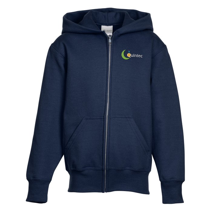 Custom Everyday Full-Zip Hooded Sweatshirt - Youth - Embroidered