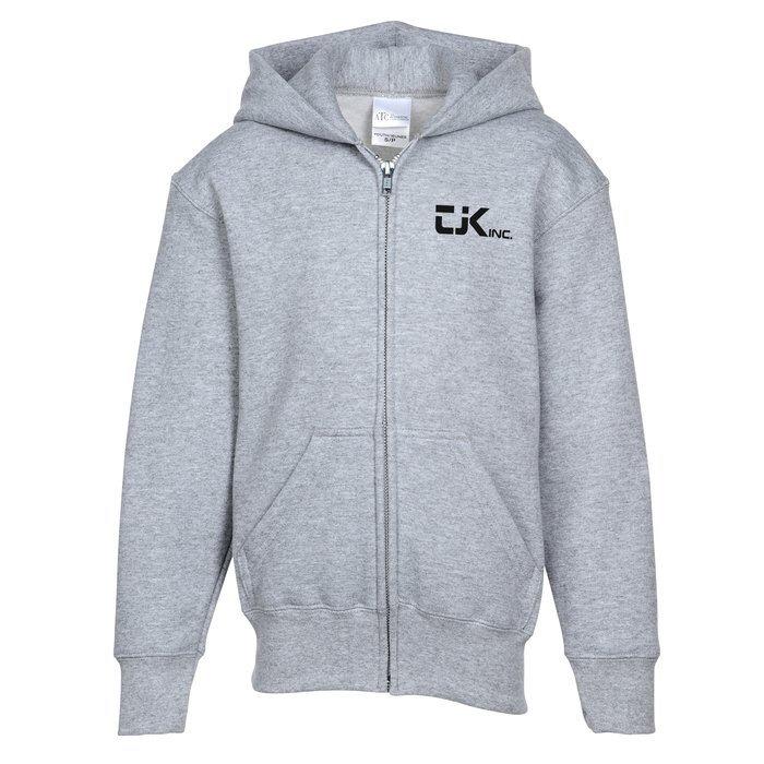 Custom Everyday Full-Zip Hooded Sweatshirt - Youth - Screen