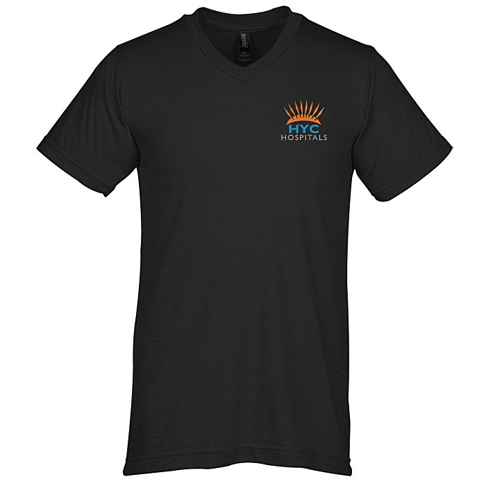 Custom M&O Fine Blend V-Neck T-Shirt - Men's - Embroidered