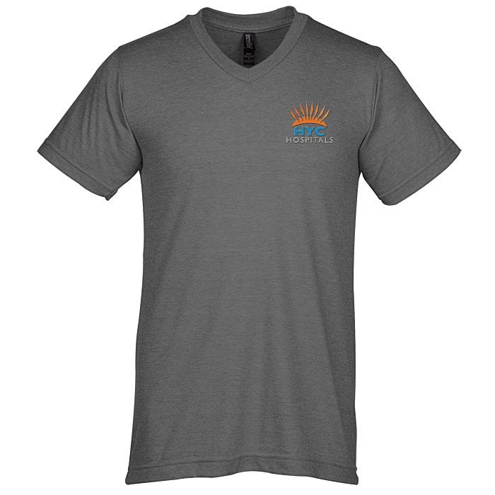Custom M&O Fine Blend V-Neck T-Shirt - Men's - Embroidered