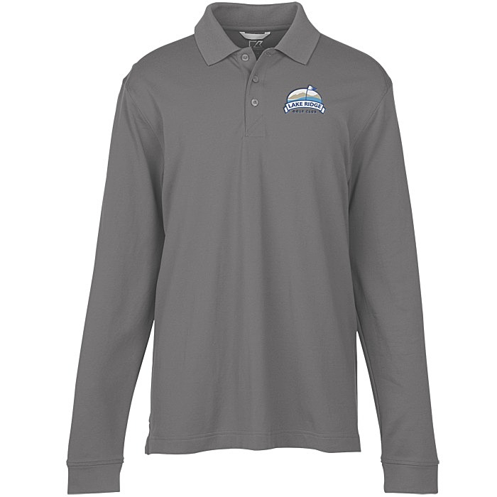 Custom Cutter & Buck Advantage Long Sleeve Polo - Men's