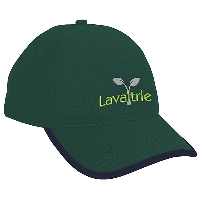 Custom Brushed Cotton Twill Cap with Peak Trim - 24 hr