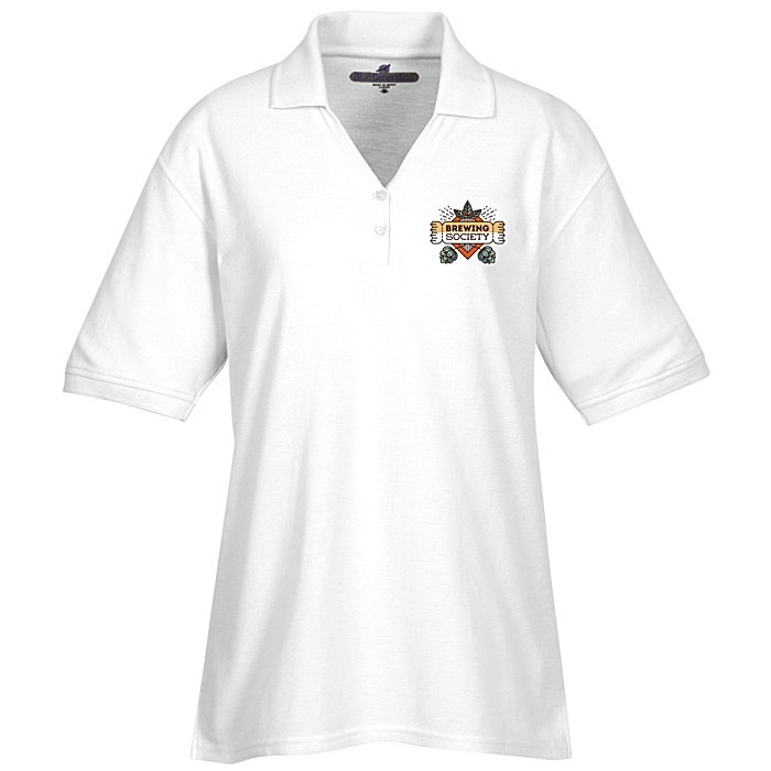 Custom Soft Touch Pique Y-Placket Sport Shirt - Ladies' - Full Colour