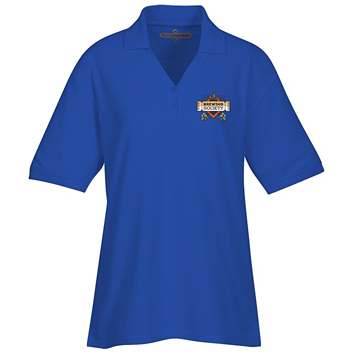 Custom Soft Touch Pique Y-Placket Sport Shirt - Ladies' - Full Colour