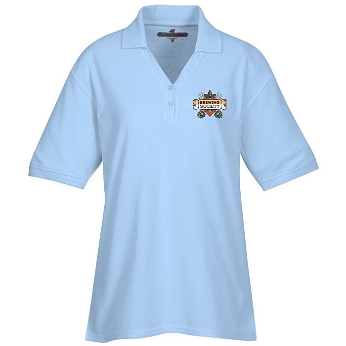Custom Soft Touch Pique Y-Placket Sport Shirt - Ladies' - Full Colour